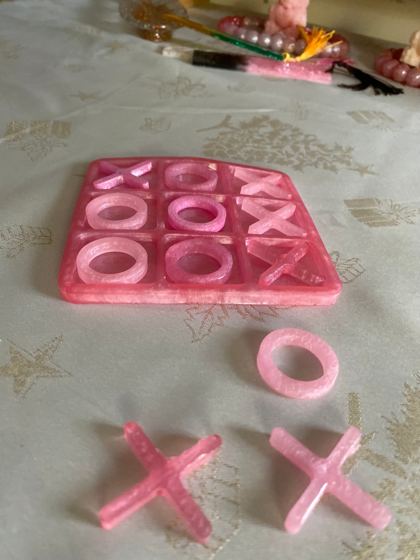 ❌⭕ Jeu de Morpion en Résine – Plateau & Pions (Pièce Unique)