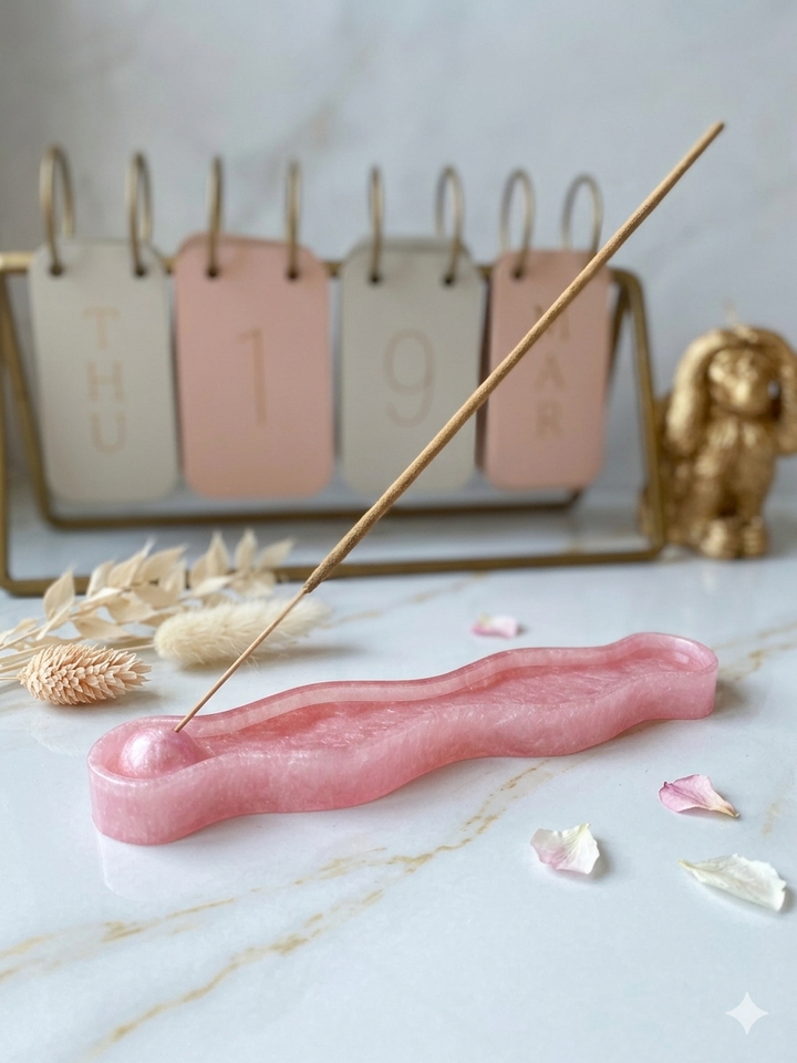 Porte-Encens Artisanal "Ondulation" – Résine Époxy Haute Brillance