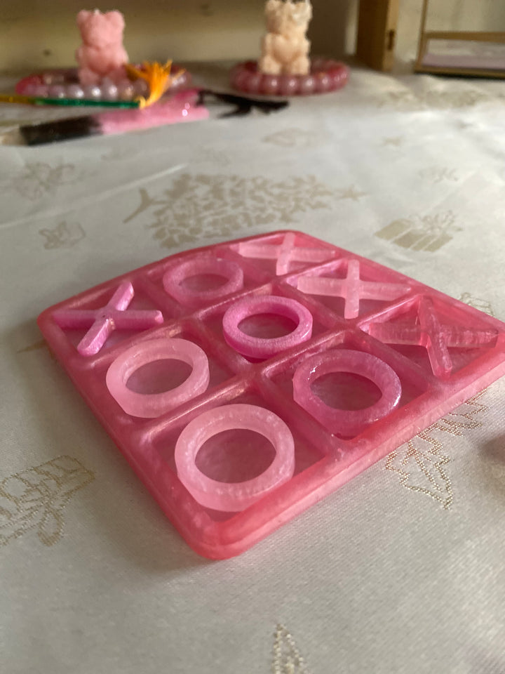 ❌⭕ Jeu de Morpion en Résine – Plateau & Pions (Pièce Unique)